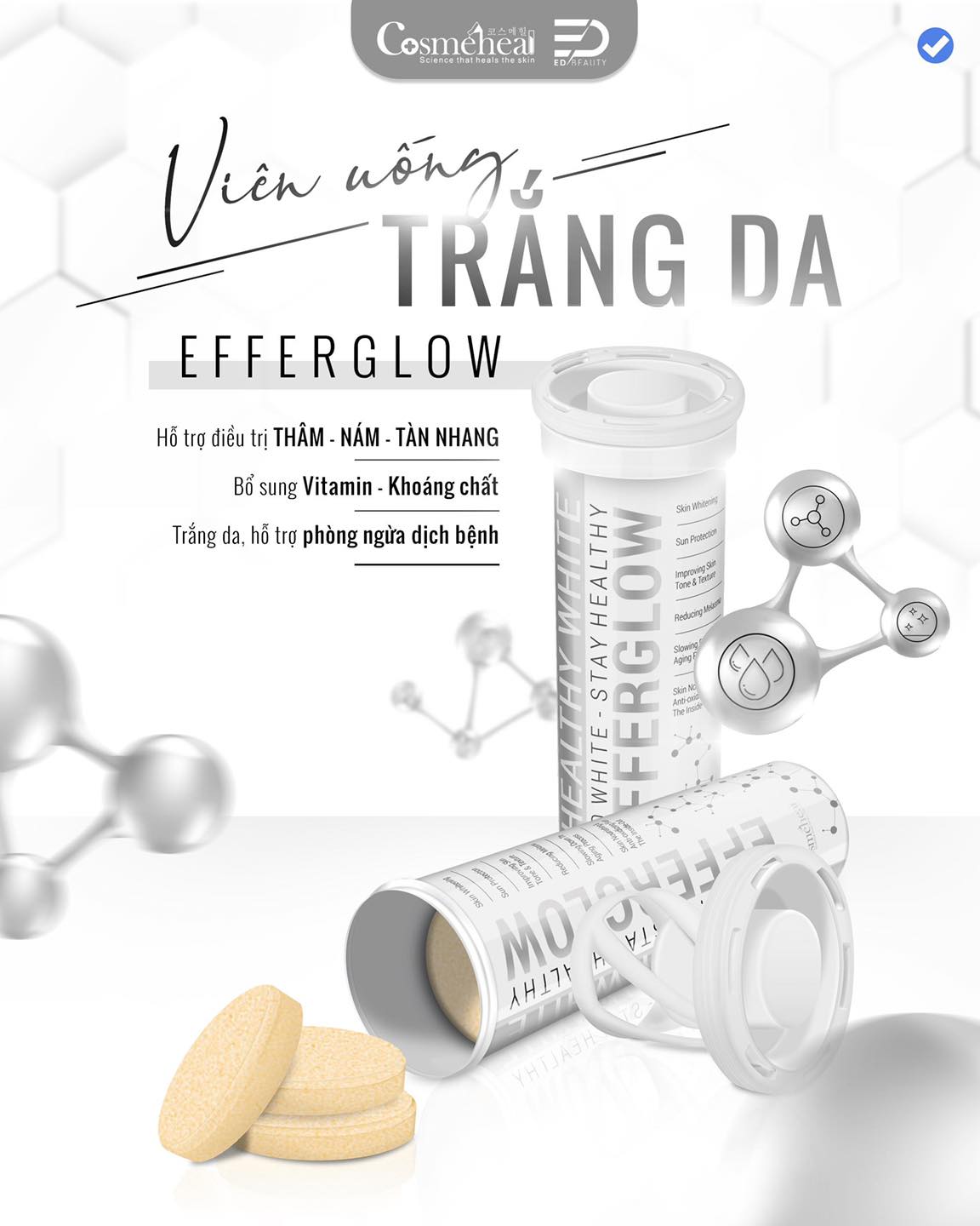  REVIEW Viên sủi trắng da Efferglow Healthy White có tốt không? 